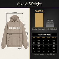 Sweat à capuche unisexe oversize épais en molleton de coton et polyester, coupe streetwear, épaules tombantes, personnalisable avec logo, uni et vierge