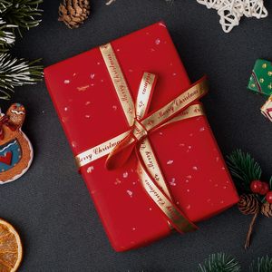 Homeral <b>Wrapping</b> <b>Paper</b> Roll 17inch X 16.5ft Red With Silver Gold Foil Flake For Christmas Birthday Wedding Bridal - Product Image 4