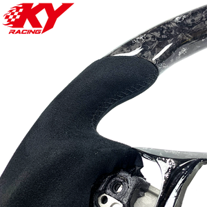 Volante deportivo de cuero negro con fibra de carbono forjada con patrón de copo de nieve personalizado, adecuado para Toyota 86 GT86 Subaru BRZ - Product Image 2