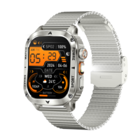 Reloj Inteligente AK80 2.01" con Llamadas Bluetooth, Monitor de Ritmo Cardíaco, Linterna, Brújula, 400mAH, +100 Modos Deportivos, Resistente al Agua IP68, Reloj Deportivo para Exteriores