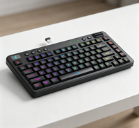 Clavier de jeu avec rétroéclairage RVB 24 modes, portable, 82 touches, clavier mécanique sans fil 2,4 GHz, pour PC gamer, ordinateur portable