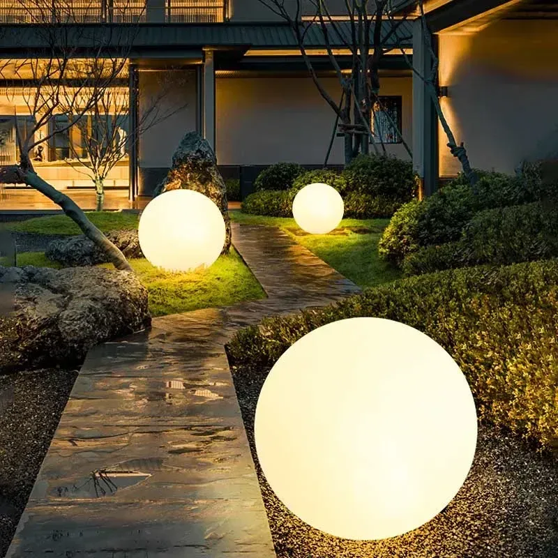 Modern Landscape Plastic Outdoor Waterproof Ip65 Led Solar Garden Lawn Light Decorative Globe Exterior Lawn and Garden