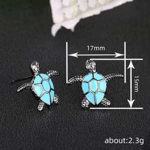Aretes de Aleación con Forma de Tortuga, Clásicos y Lindos, para Mujer, Diseño Animal Moderno para Uso Diario - Product Image 4