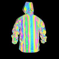 Couleur arc-en-ciel Lumineux Grande Taille Hommes Vestes Réfléchissant Veste Coupe-Vent