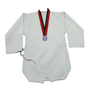 Dobok de taekwondo profesional Unisex, uniforme de Karate de diseño 100 algodón, Blanco personalizado, WTF, oem - Product Image 4