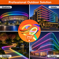 Ruban LED néon en silicone RGB personnalisé, étanche IP68, 24V -25~75 ° C for Stadium Hotel & Outdoor Facade FlexLinear