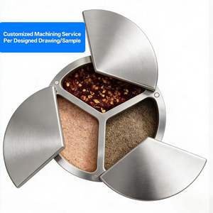 Caja de Almacenamiento Modular de Acero Inoxidable y Aluminio Pulido, Mecanizada por CNC, con Tapas Magnéticas Giratorias y Recubrimiento PVD - Product Image 1