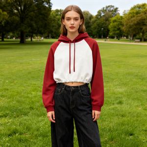 TKAN480D Sudaderas Cortas de Algodón 100% Pesado con Mangas Regulares y Estilo Nuevo para Mujer, Antiarrugas, al por Mayor y Personalizadas - Product Image 1