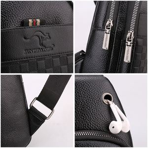 กระเป๋าเป้คาดอกสำหรับผู้ชายหนัง PU ดีไซน์คลาสสิกสำหรับ2024 - Product Image 4