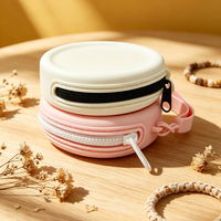 Porte-monnaie unisexe en silicone écologique avec logo personnalisé, style simple, fermeture éclair, étui portable étanche pour écouteurs