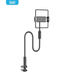 SAIJI Gooseneck 120cm Phone and <strong>Tablet</strong> Holder Bracket Adjustable One-hand Operation Soft Metal <strong>Sturdy</strong> Long Arm Suit for ipad