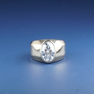 Bague en or 14 carats avec diamant synthétique pour homme, bague de mariage moderne de haute qualité avec diamant créé en laboratoire, bijoux de luxe pour homme - Product Image 1