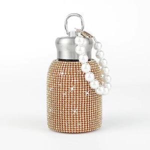 Kim cương Bling Rhinestone thép không gỉ chai nước nhiệt thiết kế hiện đại PC cách điện long lanh Jug chuỗi bơm lại 300ml - Product Image 5