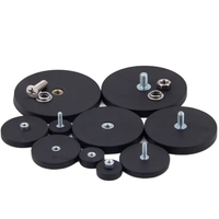 Fixation à vis aimant Super fort néodyme plat/interne/convexe filetage externe boulon douille rond en caoutchouc enduit Pot aimants