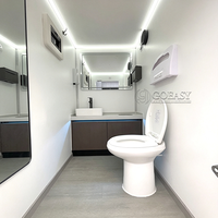 Remorque WC portable Goeasy, écologique, durable, avec roues de guidage, pour événements publics en extérieur