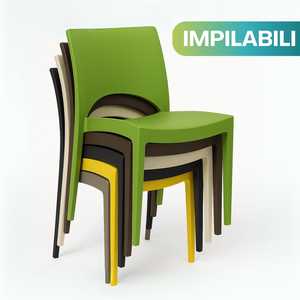 Grandsoleil Sedie da Giardino in Polipropilene Color Juta 47x51x80 Cm Impilabili Senza Braccioli per Esterni - Product Image 4