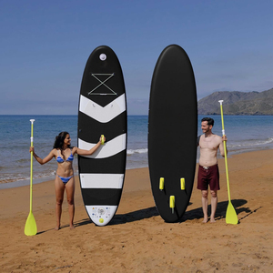Professional Stand Up Inflatable Black Paddle Board Surfboard For Fishing Water Sport With Accessories