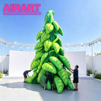 Accessoires de scène gonflables sur mesure, arbre gonflable en forme de tige de haricot, plante gonflable en forme de canne pour la décoration de scène de fête