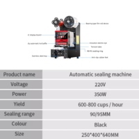 Machine de scellage de gobelets à film pour boissons entièrement automatique, haute précision, facile à utiliser, 70/76/90/95 mm, scelleuse électrique