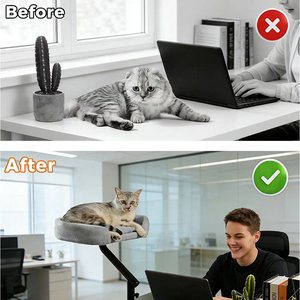 Hamac de bureau pour chat en gros, perchoir réglable en métal à fixer <span class=keywords><strong>sur</strong></span> le bureau avec coussin en peluche doux pour le bureau - Product Image 5