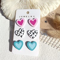2025 Hot Sale Trendy Valentijnsdag Hartvormige Verguld Acryl Oorbellen Set voor Vrouwen Feest Gelegenheid