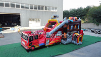Château gonflable de thème de camion d'excavatrice de glissière combinée gonflable Offre Spéciale pour l'équipement de location de partie d'enfants