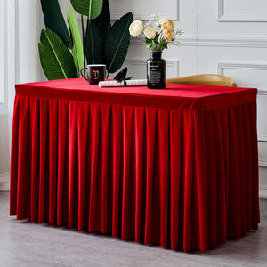 <span class=keywords><strong>Mantel</strong></span> plisado rojo vino, cubierta de mesa, Material de terciopelo, <span class=keywords><strong>mantel</strong></span> de gamuza suave y cómodo para la Mesa - Product Image 1