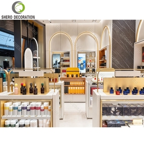 Aménagement intérieur de boutiques de parfums de luxe, vitrine à parfums en bois sur mesure avec éclairage pour mobilier de boutique de parfums. - Product Image 3