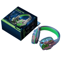 Casque de jeu sans fil Bluetooth HiFi à réduction de bruit avec lumière LED, tendance et en promotion