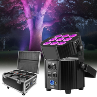 Luz LED Par Can Inalámbrica DMX 9x12W RGBWA UV 6en1 con Batería de Gran Capacidad para DJ, Discoteca, Bodas, KTV, Fiestas, Eventos, Escenarios, Salones y Habitaciones