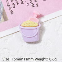 Cabochons en résine à dos plat, motifs mini canard mignon, château de plage et coquillage, pour centre de nœud à cheveux, accessoires de décoration Kawaii pour DIY et nail art