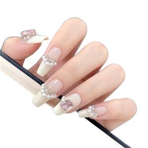 Nouvelle conception, vente en gros, <span class=keywords><strong>ongles</strong></span> press-on 100% faits à la main, <span class=keywords><strong>prix</strong></span> bas, nouveaux <span class=keywords><strong>ongles</strong></span> avec strass, <span class=keywords><strong>ongles</strong></span> artificiels pour filles - Product Image 4