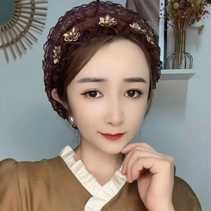 Elegant Lace Floral Women's <b>Hat</b>, Eco-friendly, Breathable, Suitable All Seasons, Fashionable Headwear <b>for</b> Social Gatherings - Product Image 1