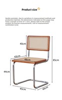 Chaises de salle à manger en métal minimalistes et solides avec dossier en rotin, style nordique rétro, durables, pour appartements et salons (vente en gros)
