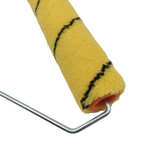 Wholesale Industrial Grade Wall <strong>Paint</strong> Brush Natural Bristles Polyester Plastic Handle Yellow Stripe Orange 9" OEM DIY 3-Year - Product Image 2