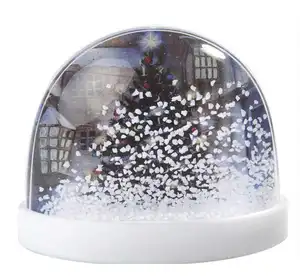 Plastic sneeuw bal met magneet op achterzijde