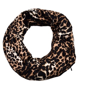 Summer Fashion Travel Loop <strong>Scarf</strong> Wrap Women Leopard Print Infinity <strong>Scarf</strong> <strong>With</strong> Zipper <strong>Pocket</strong> - Product Image 5