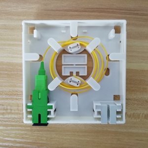 Placa frontal montada en la pared interior SC Rosette 2 Core 86*86mm Caja de terminales de <span class=keywords><strong>fibra</strong></span> <span class=keywords><strong>óptica</strong></span> - Product Image 3