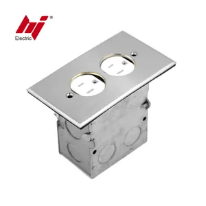 1 Gang Floor Outlet Electrical Box Kit With Metal Cover
