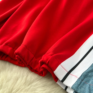 GX78512 Busana Musim Semi 2025 Butik Pakaian Wanita Seksi Street Wear Atasan Denim Patchwork Lengan Panjang dan Celana Set 2 Potong - Product Image 5