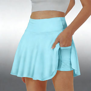 Offre spéciale sur Temu : Lot de 4 jupes-shorts plissées taille haute pour femme, fluides et sportives, avec poches, pour le tennis, le golf, la course à pied et le quotidien. - Product Image 1