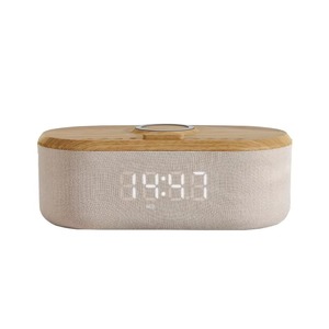 Usine Vente Chaude Multi-Fonction Creative Bluetooth Haut-Parleur Qi Chargeur Sans Fil Tactile Réveil Numérique Avec Veilleuse Led - Product Image 2