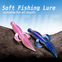WEIHE 7cm/3g 5 couleurs TPE Leurre de pêche souple Appât de pêche souple avec ailes Squeins Inside Pin-tail Leurres pour plates-formes