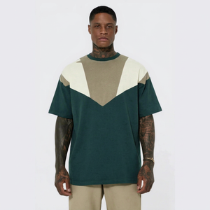 Camiseta Extra Grande para Hombre, Verde Beige, Manga Corta, Estilo Urbano, 100% Algodón Jersey, 230g - Product Image 1
