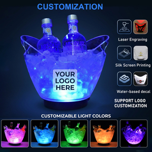 Seau à glace LED en acrylique mini 2L, rechargeable, RGB, 7 couleurs changeantes, refroidisseur de <span class=keywords><strong>vin</strong></span> lumineux, logo personnalisé pour mariage et fête - Product Image 4