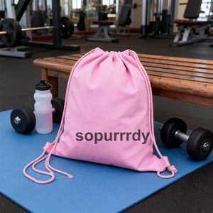 Sacs à dos en toile de coton ToteBag à logo personnalisé Sacs à dos à cordon en tissu vierge réutilisables de sport d'usine - Product Image 2