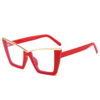 Gafas de Sol Estilo Punk con Borde Dorado para Mujer, Montura Negra Europea Americana, Sin Graduación