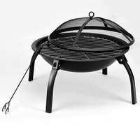 Brasoir d'extérieur Portable pliable de 22 pouces pour barbecue, foyer avec grille de couverture pour le camping, vente en gros