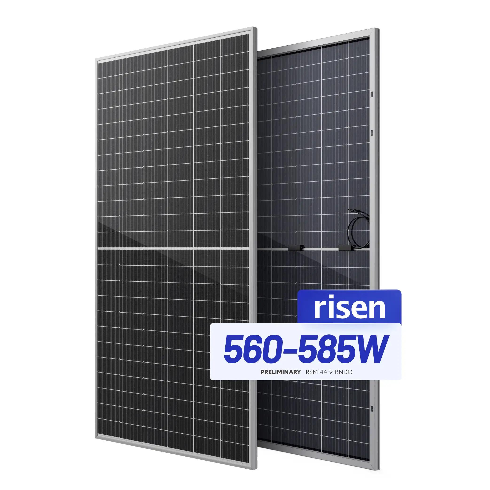 Nuevo Stock Risen N tipo Topcon Technology Panel solar 560W 570W 575W 580W 585W Módulo bifacial Risen Energy