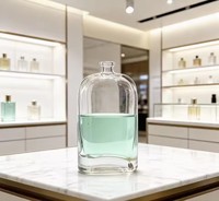 Flacon cosmétique en verre de luxe de 50 ml avec pompe à lotion pour nettoyant visage, soins de la peau, huiles essentielles
